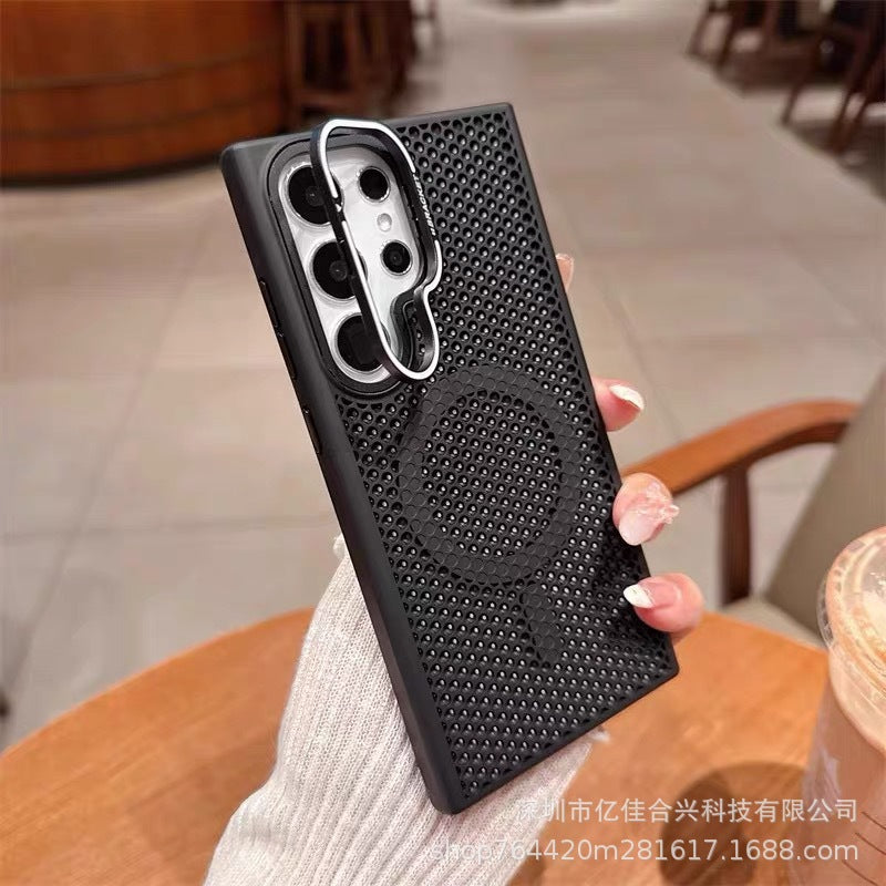 Samsung s26 ultra case: magnetic, honeycomb breathable, anti-drop, with lens protection and integrated stand