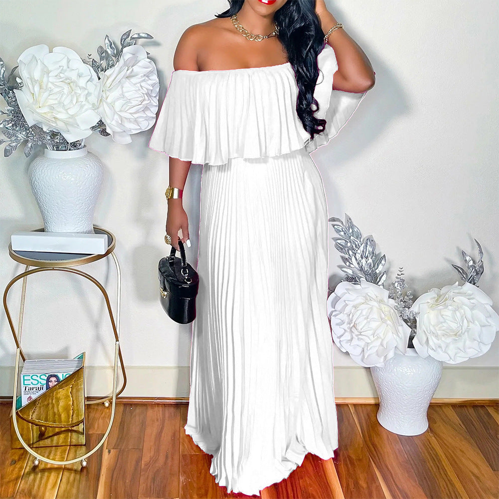 European station  autumn new women's camisole off-the-shoulder bodycon backless sexy slit dress