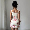 cross-border fashion women's sexy floral 3d slim-fit dress (for us & european markets)