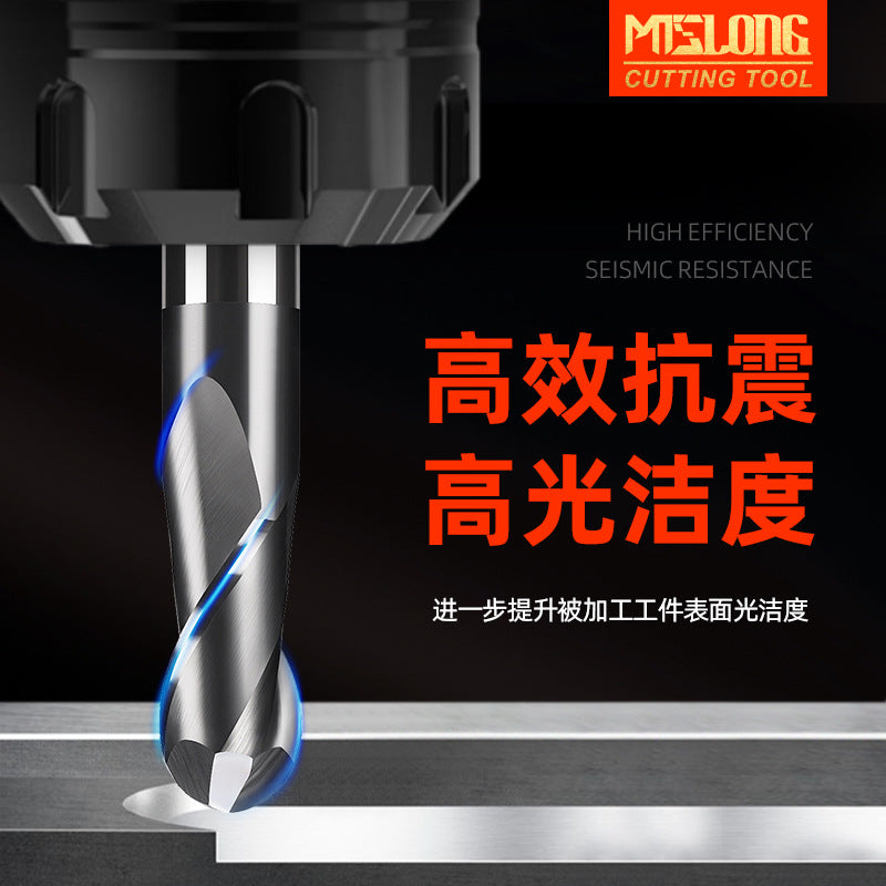Ball end milling cutter 55 degree 2 edge steel ball milling cutter coated cnc numerical control tool particle carbide ball cutter