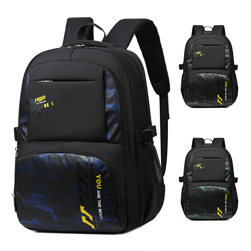 Manufacturers wholesale new backpacks for primary and secondary school students, large-capacity backpacks, casual and simple boys and girls, junior high school students schoolbags
