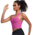 Clearance seamless solid color fitness sports bra running sweat-wicking breathable double-layer anti-show yoga backless yoga top for women