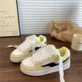 Preppy style national trend niche bread shoes women's ins trend 2026 summer new styleeasiest for matchthick sole round toetie back sneakers