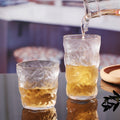 Nordic hammered glacier glass - minimalist design for men and women - perfect for water, milk, juice, and spirits - glacier pattern