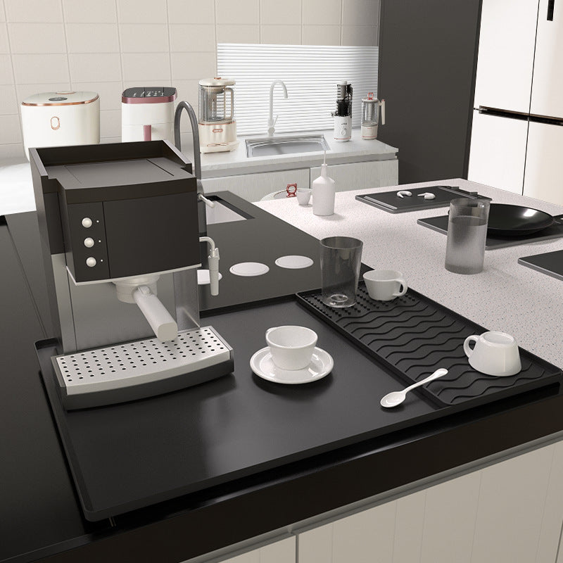 popular coffee machine silicone pad bar drain pad split silicone tray protective pad dining table insulation pad