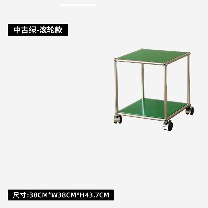 Luxury-style multi-functional steel corner table for living room or study - silent, mobile side table for home use, perfect for sofa side