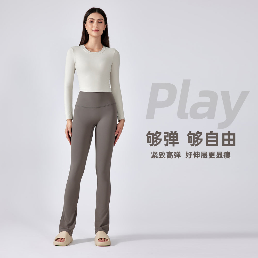 Sexy cutout back yoga top - long sleeve, cropped length with built-in bra pads - perfect for running, fitness, and workouts - daw186