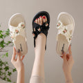Sweet fairy style slippers women's new summer outwearfashion flower dissolving thick sole cross one-character sandals