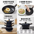 Outdoor cookware set - granite cast aluminum cookware, non-stick, household aluminum maifan stone double-layer composite base