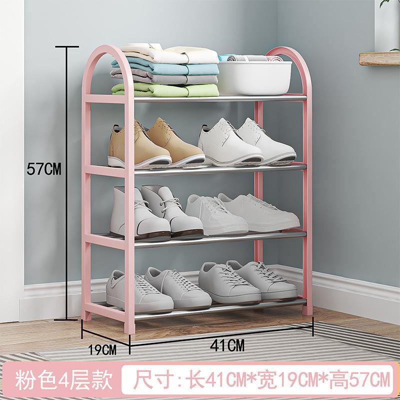 Stainless steel shoe rack reinforced thickened simple shoe rack dormitory shoe rack multi-layer for home bathroom door storage shoe rack