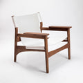 Vintage saddle chair - home living room balcony retro solid wood single leisure chair - designer style light luxury sofa chair