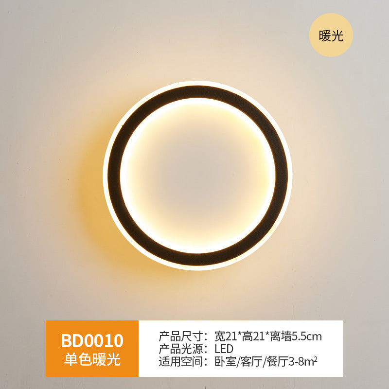 Wall lamp bedroom bedside wall lamp Nordic led living room modern simple background light creative corridor aisle lamp