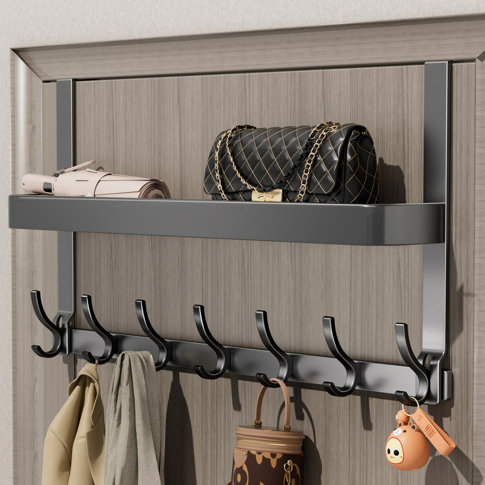 Over-the-door hook, double-layer over-the-door hanger, no-drill bedroom door hook, over-the-door organizer, creative over-the-door hook