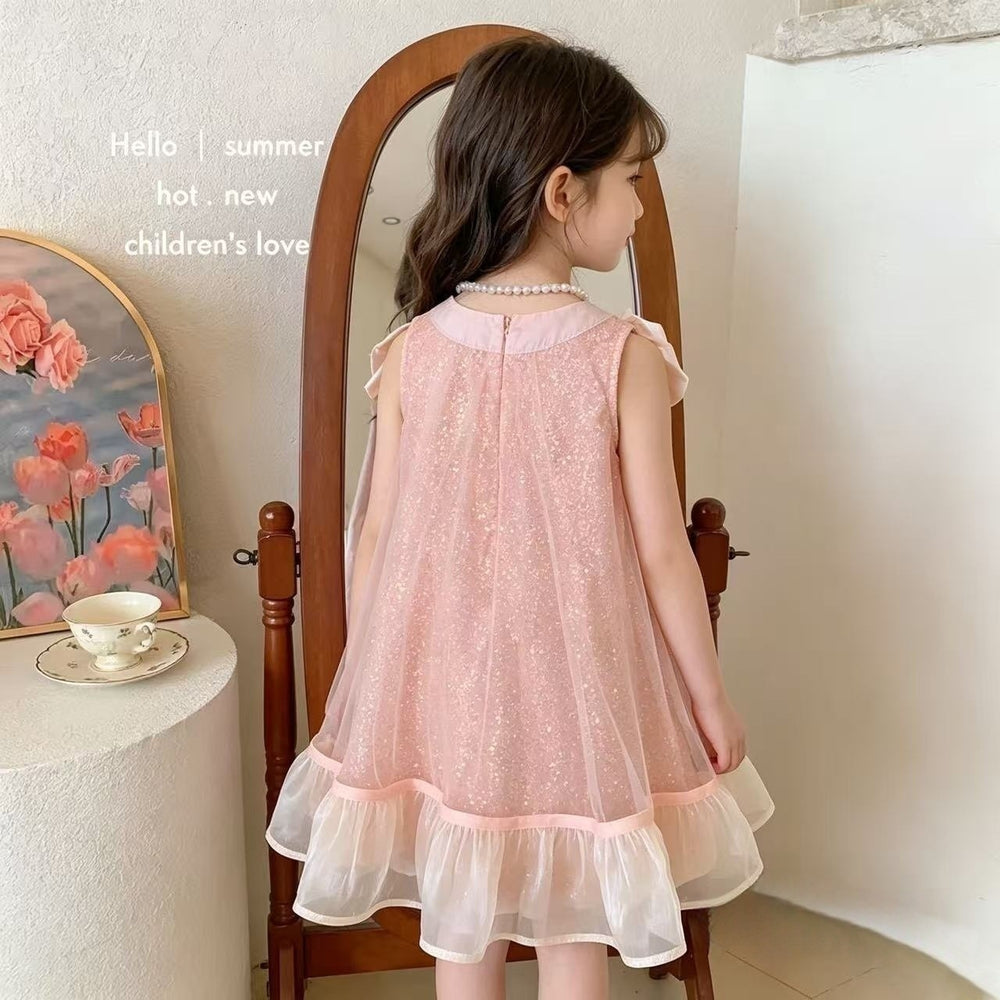 Girls' bowknot dress - new  collection - stylish and cute birthday dress for baby girls - trendy kids' skirt