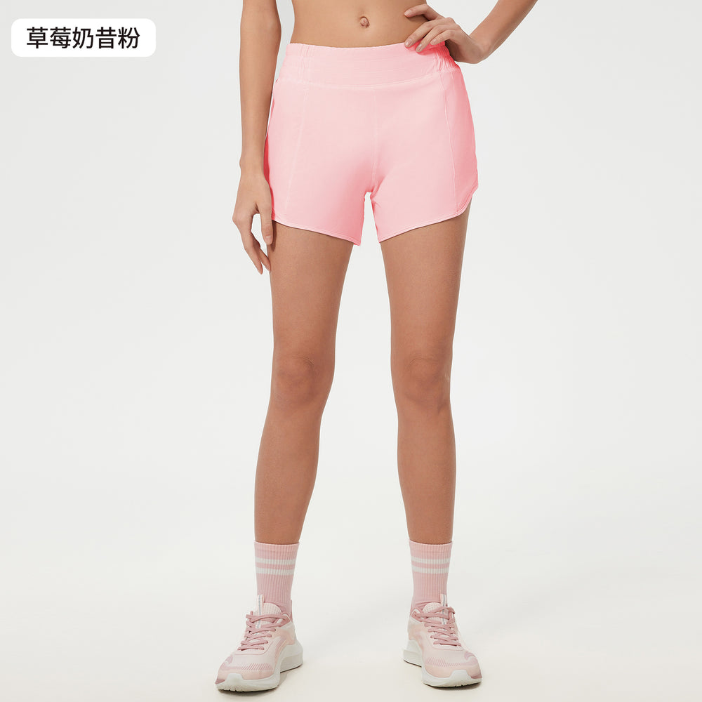Loose quick-drying sports shorts for women summer lined running training fitness pants high waist yoga shorts d25004