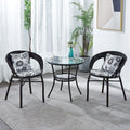 Balcony for home small coffee table house courtyard rattan tea table and chair combination outdoor open-air rattan chair three-piece small round table