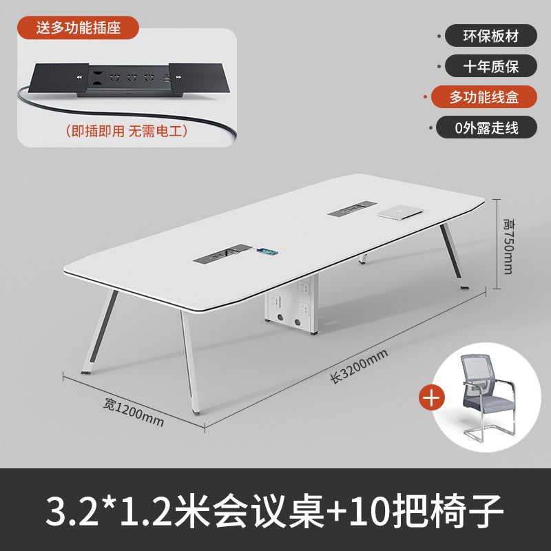 Conference table long table meeting room table modern minimalist negotiation bench training table small office desk and chair set