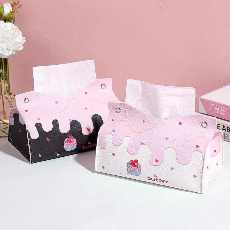 Pinxixi Hot Sale Cartoon Drawing Carton Cat Printing Tissue Box Household Multifunctional Candy Box Gift Box Waterproof