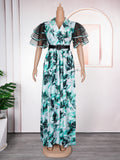 new african plus size women's printed dress - in stock -  &  - bubble sleeve maxi dress