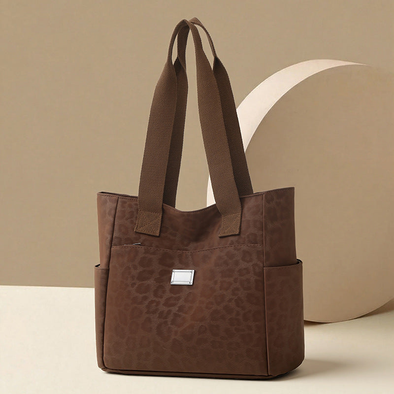 2026 new leopard print women's handbag tote - stylish, versatile, shoulder bag, large capacity, lightweight commuter tote