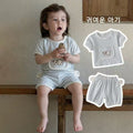 Summer outfit set for babies: infant short-sleeve and shorts two-piece cute set
