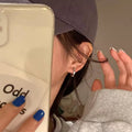 High-end plain ring commuting earrings-e4707 silver