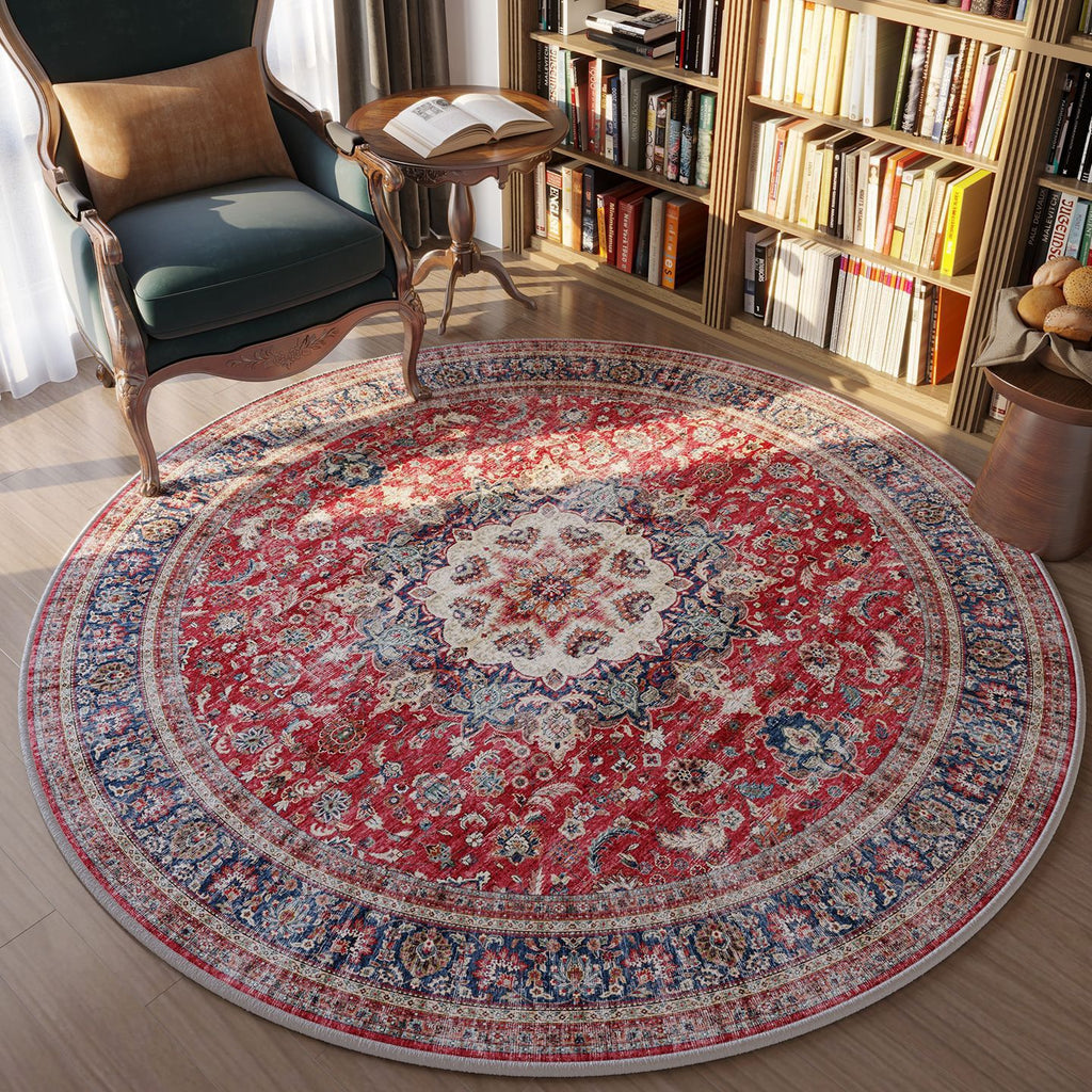 Cross-border round Nordic style retro living room carpet swivel chair non-slip mat foldable fine cashmere easy to take care of floor mat