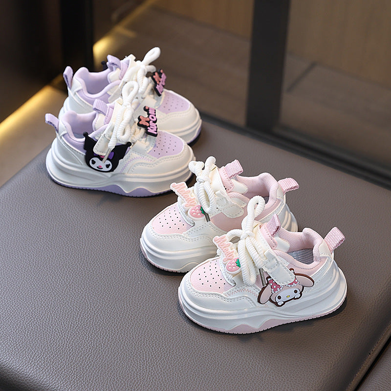 spring/autumn new children's sneakers, girls' athletic shoes, kuromi cartoon kids' shoes, breathable soft sole casual shoes 5