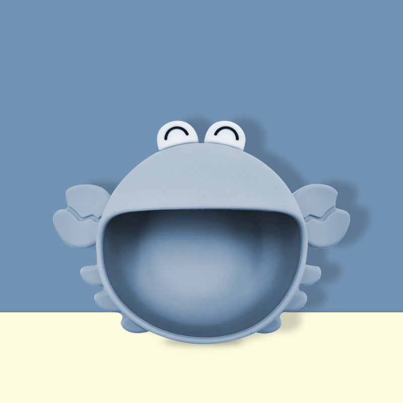 Children's silicone complementary food bowl feeding stainless steel anti-scalding baby eating plate baby special tableware independent