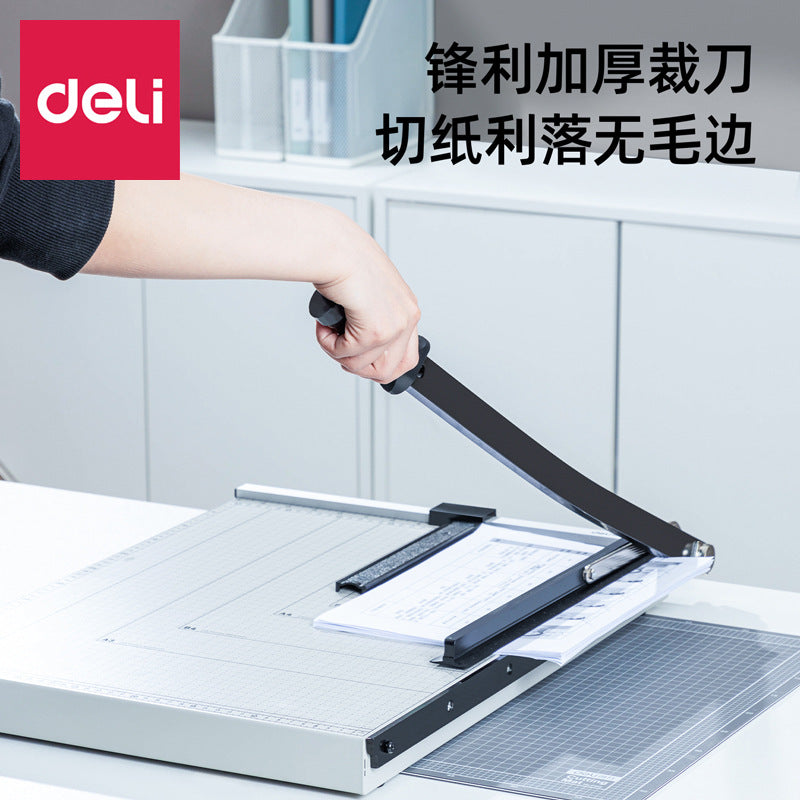 Deli paper cutter 8011 B3 manual steel paper cutter, sharp thickened blade photo cardboard wholesale