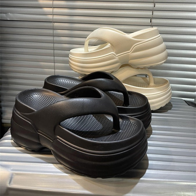 9cm height increasing slippers women's thick sole flip flops women's flip flops women's shoes outwear 2024new women's sandals wholesale