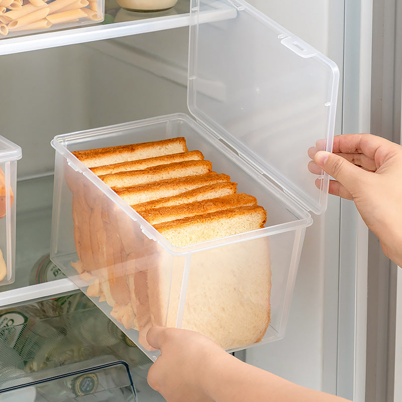 Household crisper food grade refrigerator special transparent plastic toast bread storage box kitchen refrigerator storage box