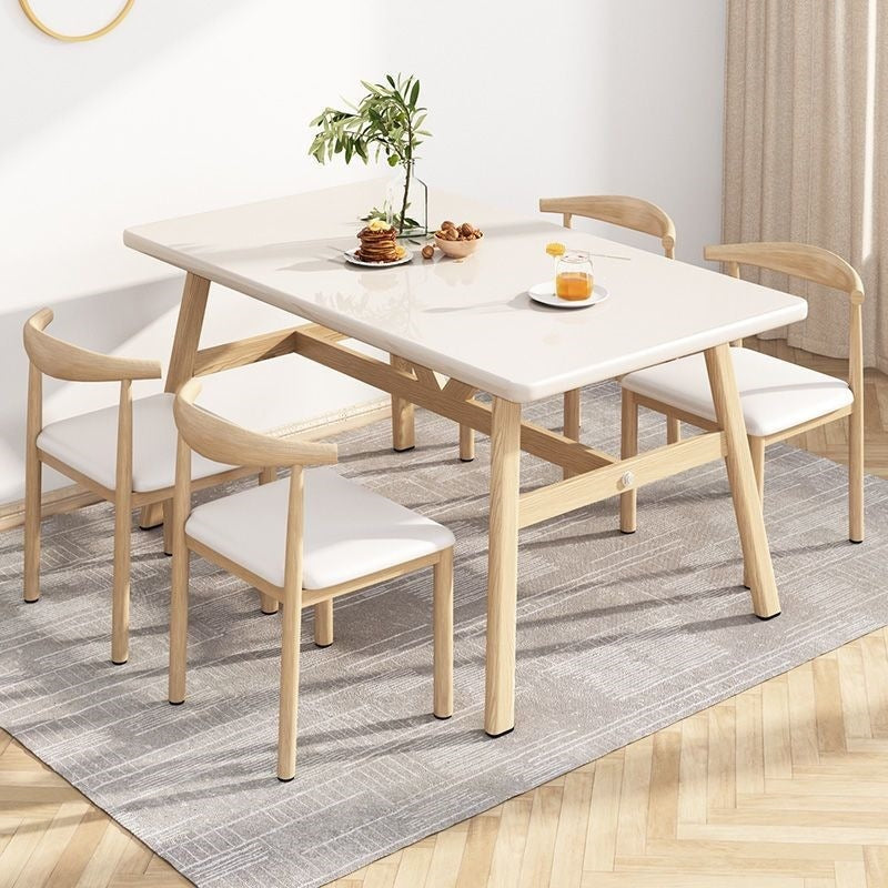 Rectangular table and chair combination casual small apartment dining table suit dining table and chair for home dining table and chair catering merchant