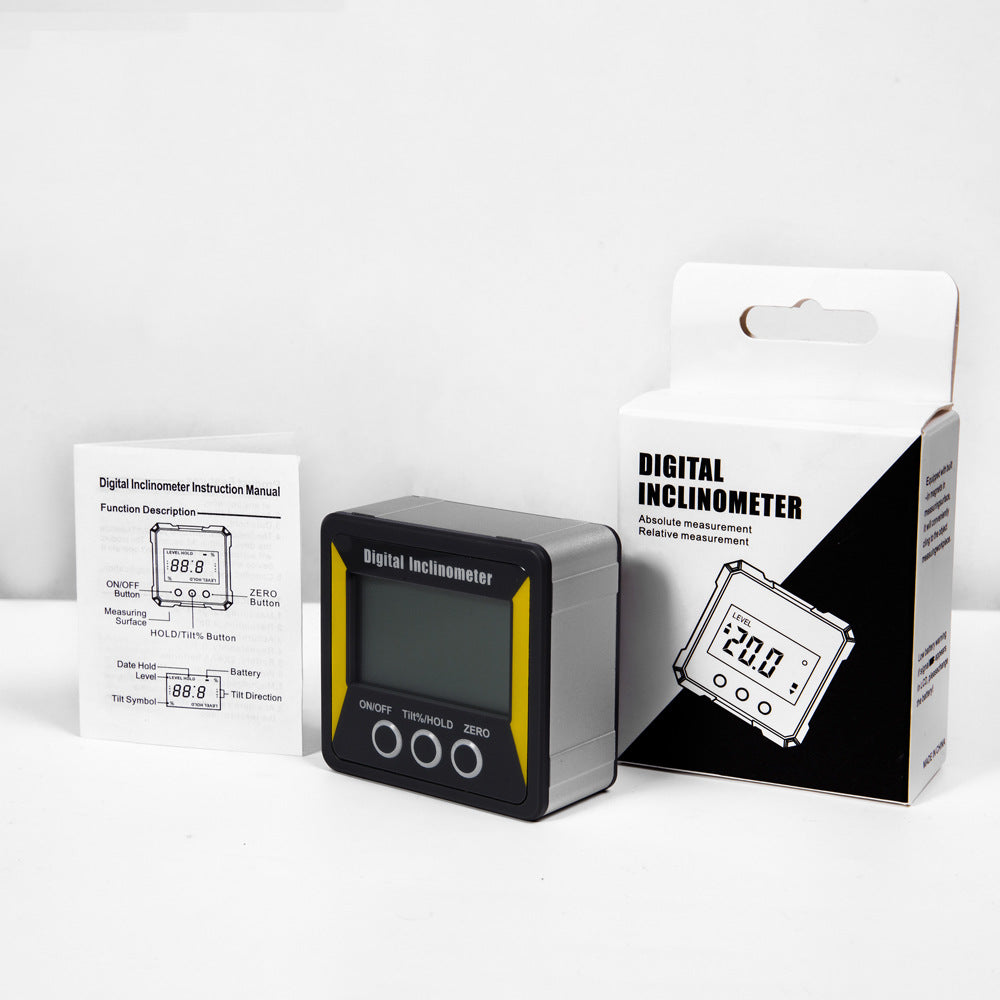 Mini electronic digital display inclinometer 4 * 90 slope level protractor, magnetic angle ruler tilt box wholesale