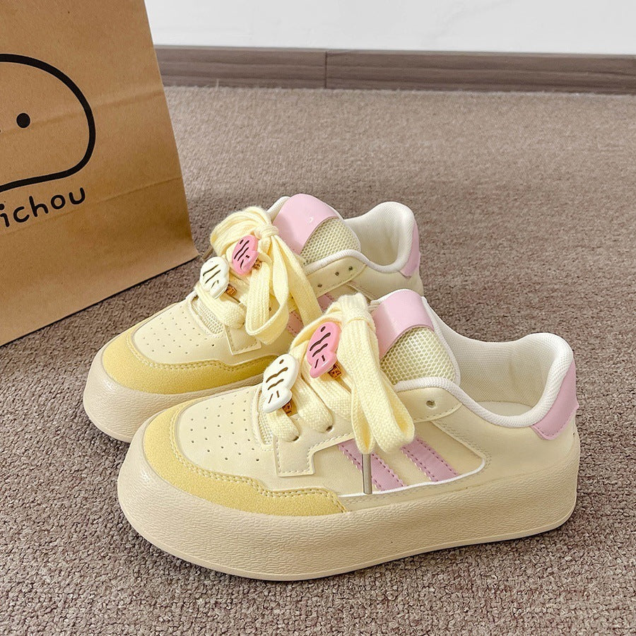 High-style summer casual sneakers for women, 2026 new arrivals, unique and versatile, chunky sole white sneakers