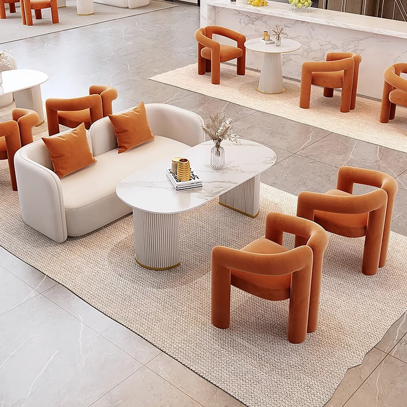 Cream style photo studio booth sofa selection table wedding dress shop order table beauty salon rest area negotiation table and chair combination