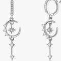 Korean sweet & spicy girly micro-pave zircon star, moon & flower stud earrings - dainty & minimalist jewelry