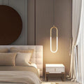 Modern minimalist brushed gold u-shaped linear pendant light - italian style for bedroom, bedside, dining room, island, bar, and hotel
