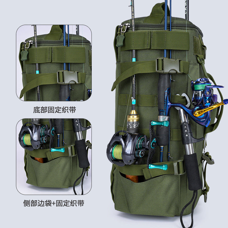 Cross-border Luya bag Multifunctional dry and wet separation fishing bag Large capacity outdoor backpack Can be mounted with sling fishing gear