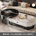 Luxury oval glass coffee table for living room, home use, popular high-end marble coffee table, tea table for adults