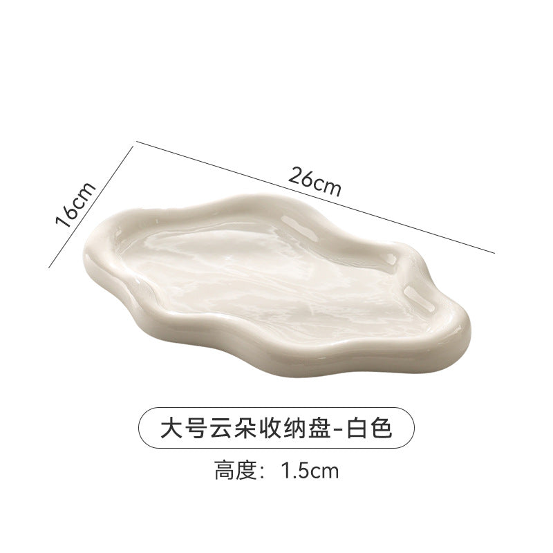 Byron ins electroplated silver tray photo props jewelry storage tray display tray accessible luxury ceramic jewelry ornaments