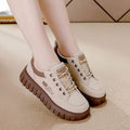 export leather platform sneakers - women's white sneakers for students, new autumn 2025 collection, versatile athletic casual shoes
