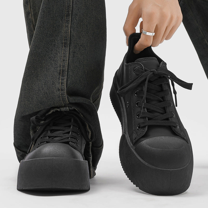 Mickey big head lightning derby shoes men 2026new arrivalthick sole heightened black warrior casual low ankle sneakers sports shoes