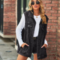 Independent real shot  fashion cross-border  new arrivalretro denim vest outwearloosecasual women's trendy