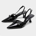 Exportplus size pointed toe flats spring and summer new arrival stiletto patent leather high heels one strap toe sandals for women