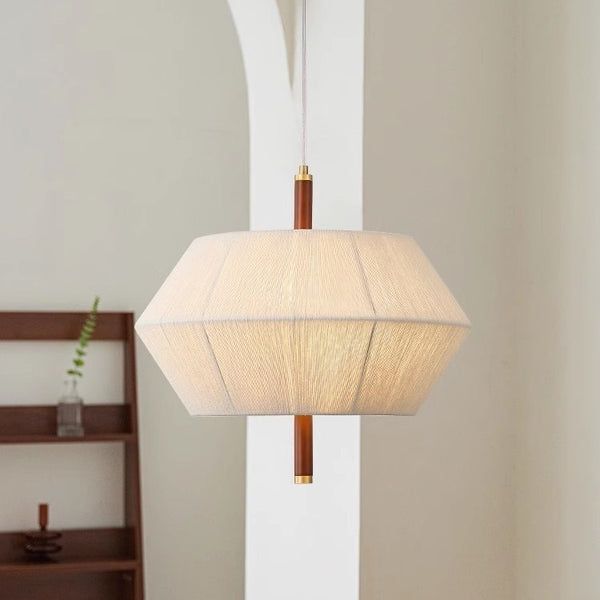 Japanese style silent wind bedroom chandelier solid wood antique weaving fabric living room study Zen dining room Shimadai lamps