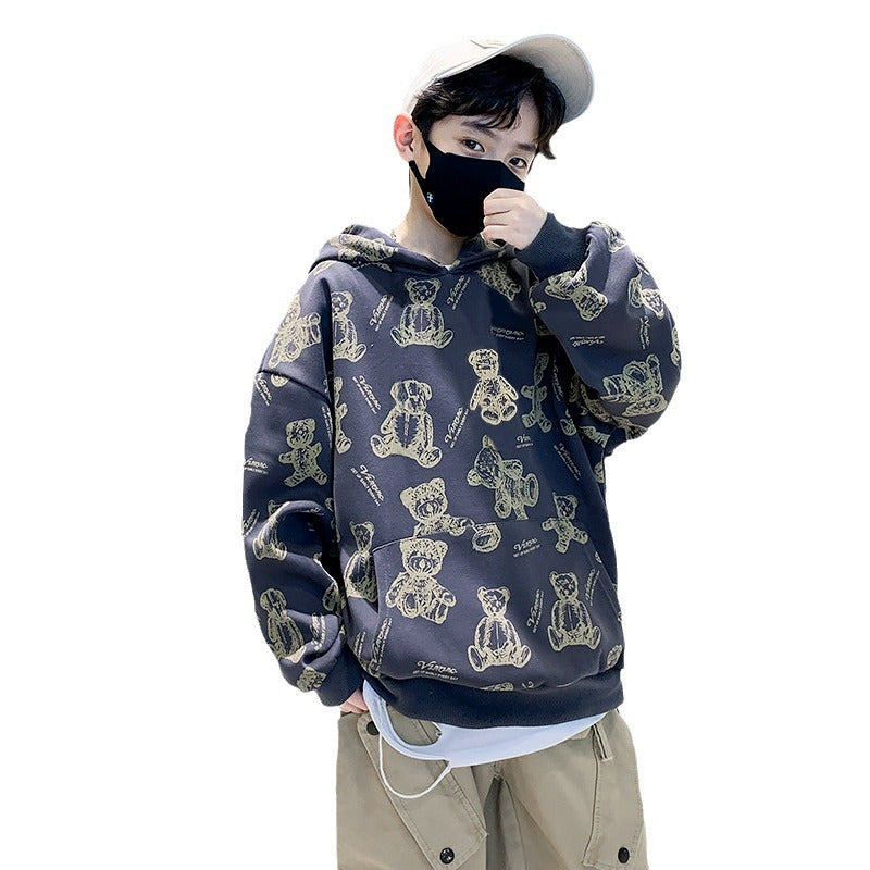 Handsome boy cartoon sweatshirtautumnew arrivalkidsspring & fall bottom shirt youth autumn tops handsome
