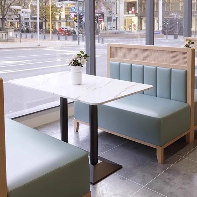Customized solid wood restaurant card seat sofa commercial milk tea shop coffee shop table and chair barbecue shop hot pot shop card seat table and chair