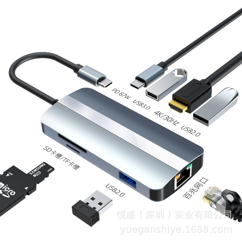 8-in-1 type-c docking station converter suitable for macbookpro apple notebook 8-in-14k