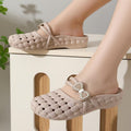 Baotou slippers women's summernew arrivalfashion soft bottomfor homeoutwear breathable flats crocs bows half slippers